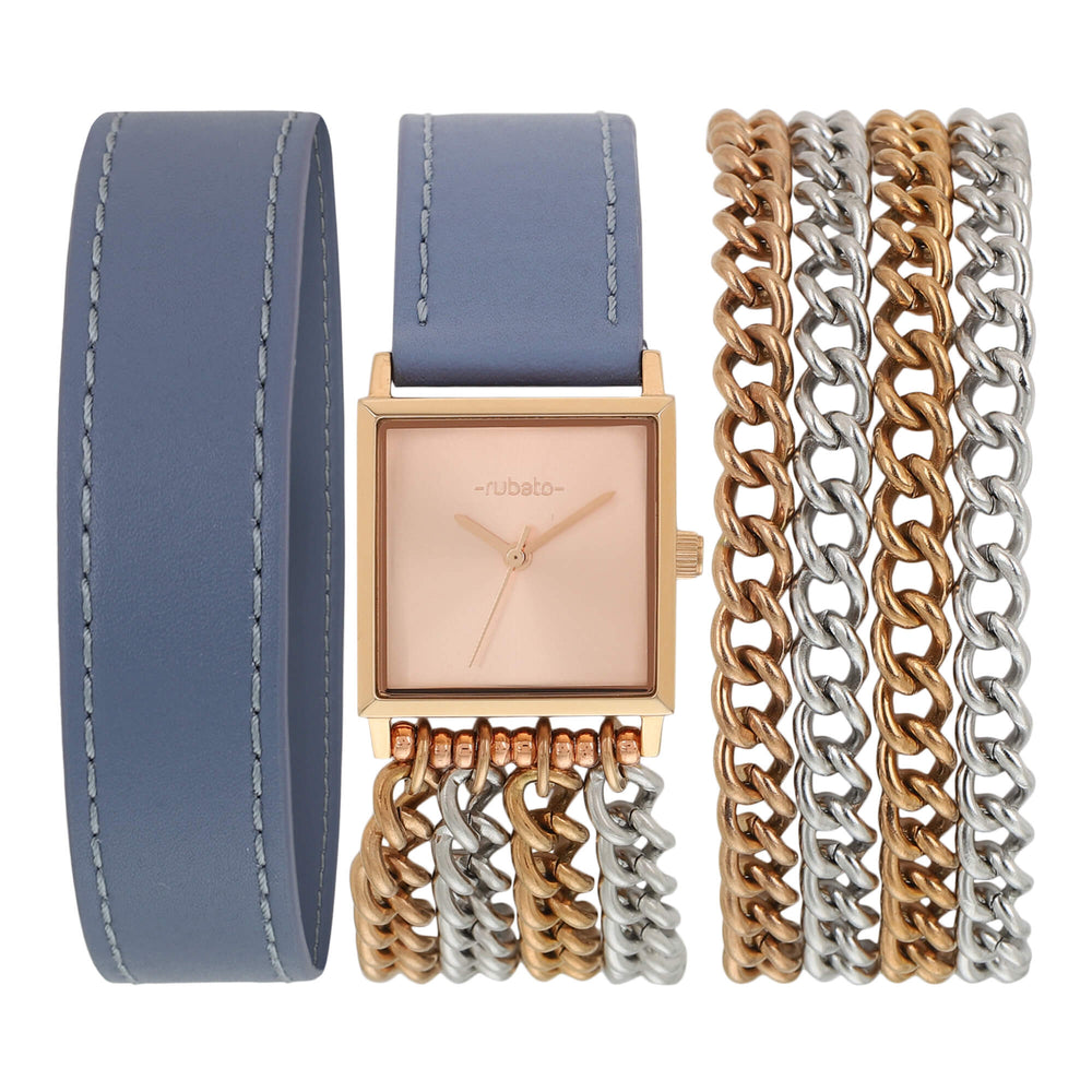 The Dream Wrap - Square Rose Gold - Blue